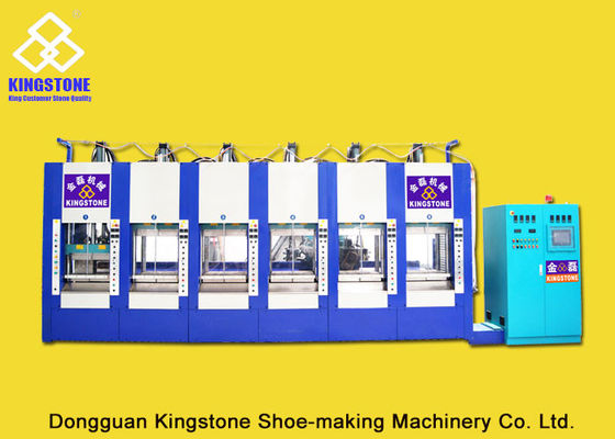 Πλαστική μηχανή σχηματοποίησης εγχύσεων έξι παπουτσιών σταθμών για την κατασκευή πελμάτων παντοφλών της EVA