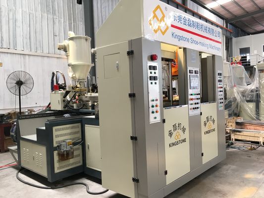 Δύο σταθμοί δύο πέλμα PVC TPR εγχυτήρων TPU TR που κατασκευάζει τις μηχανές με το σερβο σύστημα 3.5*3.8*2.8m