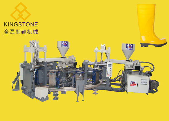 Περιστροφική μηχανή σχήματος εγχύσεων χρώματος μποτών διπλή 12 σταθμοί