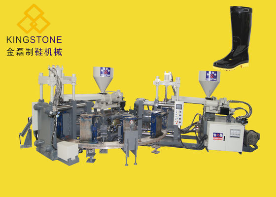 Διπλός περιστροφικός τύπος 12 μηχανών σχηματοποίησης εγχύσεων μποτών PVC χρώματος σταθμός